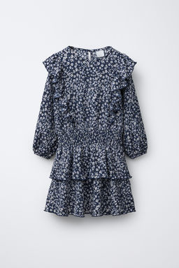 COTTON GAUZE FLORAL DRESS