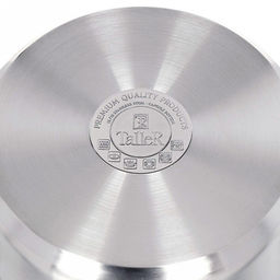 Ковш из нержавеющей стали Lira 0,9л, д14см, h6,8см, s0,5мм, дно д12см, s4мм, стеклянная жаропрочная крышка, стальной обод, пароотвод, силиконовые вставки коричневого цвета, капсулированное дно, полировка внешняя - матовая, внутренняя - матовая, мер - Домашняя мода фото 5