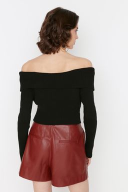 Tas Super Crop Carmen Yaka Triko Kazak TWOAW22KZ1897 - Trendyolmilla фото 13