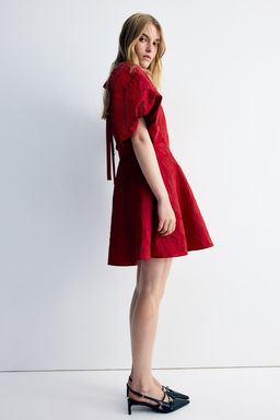 Vestido en tejido jacquard con lazada - H&m фото 5
