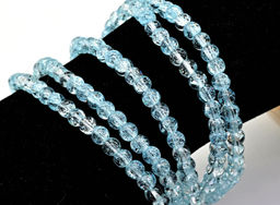 Браслет из сахарного кварца шарик 4мм цв.голубой, 17см