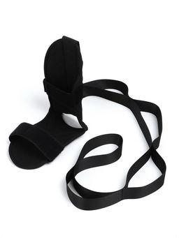 Эспандер-лента с захватами для мышц ног, чёрный