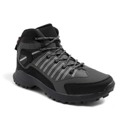 Ботинки на меху А691-4 черно серые