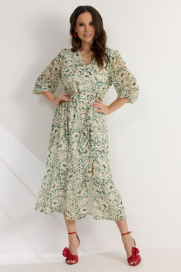 Платье Magia mody 2573 зеленый+ молочный
