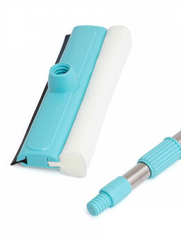 Окномойка с телескопической ручкой 75-125 голубой сталь+пенополиуретан+резина