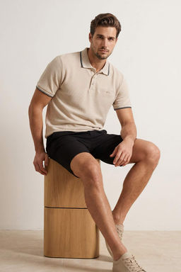 Bej Regular Polo Yaka Dokulu Polo Yaka T-shirt TMNSS26PO00021 - Trendyolmilla фото 3