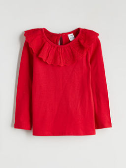 Yaka Detayl? Penye K?z ?ocuk Ti??rt