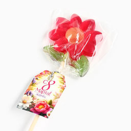 Цена за 2 шт. Леденец на палочке цветок С 8 марта, микс - Фабрика счастья фото 15