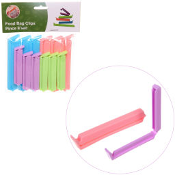 Цена за 5 шт. Зажим для пакета "Ассорти" 12шт (6шт*9,5см, 6шт*7см)