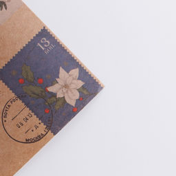 Цена за 10 шт. Бумага упаковочная крафтовая «Почтовые марки», 50 х 70 см