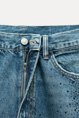 RELAXED FIT TRF DIAMANTE MID-WAIST JEANS - Zara фото 9
