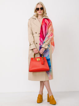 Большой, мягкий, тонкий и очень нежный двусторонний палантин с рисунком в стиле арт-деко - Tantino фото 2