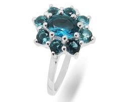 Кольцо из серебра лондон топаз кварц, Радмила