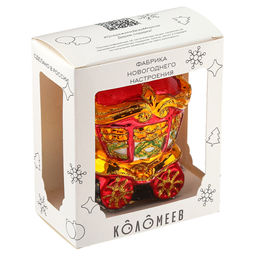 Елочная игрушка фигурка стеклянная Сказочная карета h10,5см, ручная художественная роспись, подарочная упаковка (Россия) - Домашняя мода фото 6