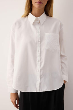 Lacivert Dokulu Nak?s Detayl? Gomlek TWOAW26GO00053 - Trendyolmilla фото 4