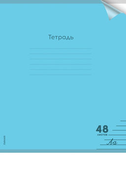 Цена за 2 шт. Тетрадь 48л. Prof-Press "Пастель Blue" линия (48-1353) пластиковая обложка