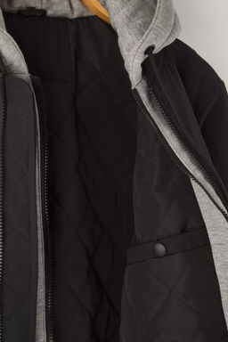 Siyah Regular Fit Orme Kapusonlu Unisex K?sl?k Mont TMNAW26MO00015 - Trendyolmilla фото 10