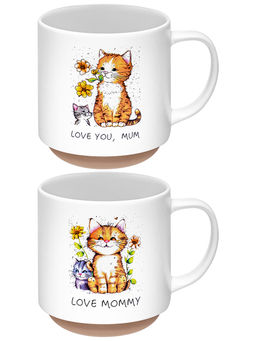 Набор кружек 2 пр. 430 мл 12*9*10 см Счастливый котенок, фарфор - Elan gallery фото 3
