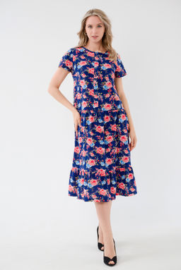 Платье женское из кулирки Кармелита красно-синий