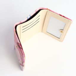 Кошелёк женский на кнопке, 10×1.5×8 см, с принтом, розовый