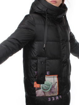 9116 BLACK Пальто зимнее женское (холлофайбер 200 гр.) - Fashion фото 2