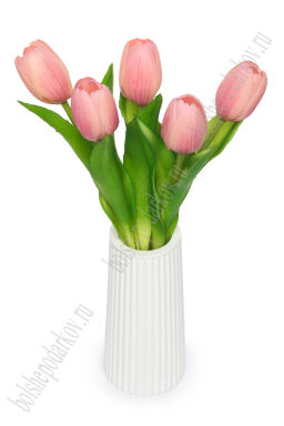 Веточка декоративная "Тюльпан" 32 см (5 шт) SF-8136, розовый