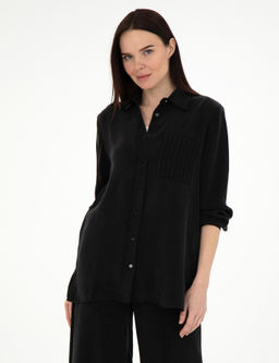Siyah Comfort Fit Uzun Kollu G_mlek