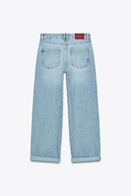 Z1975 RELAXED FIT MID-WAIST JEANS WITH TURN-UP HEMS - Zara фото 8