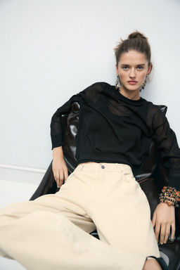 RELAXED MID-WAIST LIMITED EDITION JEANS - Zara фото 5