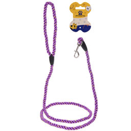 Цена за 3 шт. Поводок нейлоновый с карабином "Бро на прогулке", цвет фиолетовый, 1.3метра