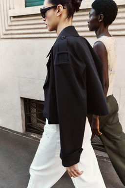 TRENCH CRUZADA CORTA / Marino