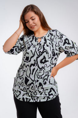 Туника женская из кулирки Полина палитра мята макси - Амадэль фото 4