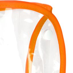 Одежда для собаки Плащ с капюшоном прозрачный, на кнопках р-р XL 41см, оранжевый кант, ПВХ (Китай) - Домашняя мода фото 3