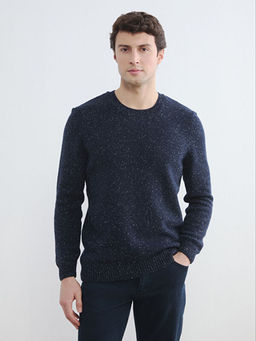 Bisiklet Yaka Y?n Kar???ml? Erkek Triko Kazak