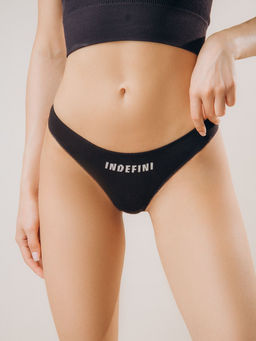 Трусы стринги Indefini черные кружевные фото 3