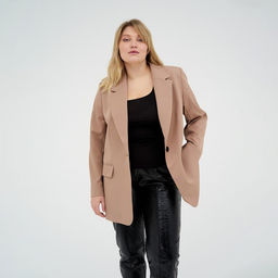 Пиджак женский MIST plus-size, размер 52, бежевый