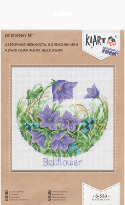 Klart набор для вышивания 8-533 Цветочная нежность. Колокольчики 15 х 15 см