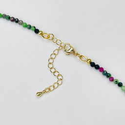 Колье из Цоизита с Рубином и Жемчуга "Бантик" 42 см +