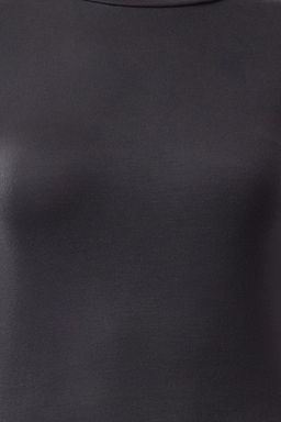 Antrasit Premium Viskon Bisiklet Yaka Crop Esnek Orme Bluz TWOAW24BZ00116