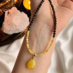 Колье из Обсидиана и Опала