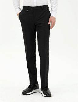 Siyah Slim Fit Kuma_ Pantolon
