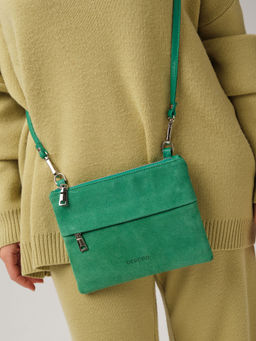 Замшевая сумка Deboro 3017 зеленый изумруд
