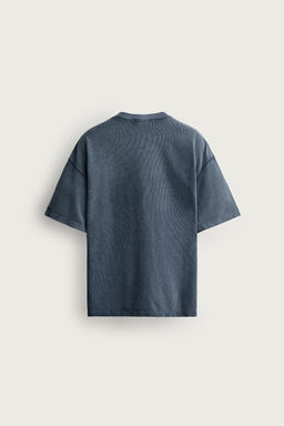 CAMISETA LAVADA ESTRUCTURA WAFFLE / Azul - Zara фото 11