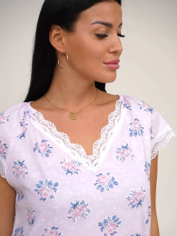 Ночная сорочка женская, цвет белый розовый