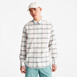 Мужская рубашка Timberland Shirt Eastham River Stretch Poplin Check Regular белая