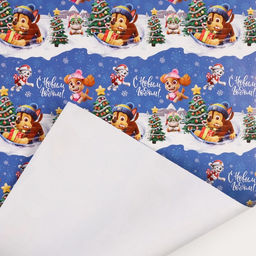 Цена за 10 шт. Бумага упаковочная «Новый год» 70 х 100 см, Щенячий патруль