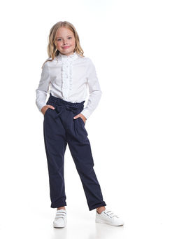 Рубашка для девочки в школу белая UD 7698 белый - Mini maxi фото 3