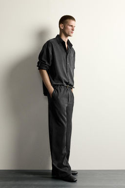 CAMISA FLUIDA RELAXED FIT / Gris oscuro - Zara фото 4