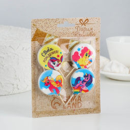 Свечи в торт Пони, размер 1 свечи 44,4см, набор 4 шт - Страна карнавалия фото 2