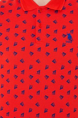 U. S. Polo Assn Мужская красная футболка с воротником-поло - U.s. polo assn фото 6